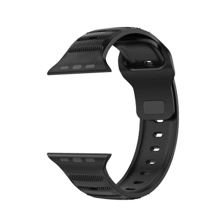 For Apple Watch 4 40mm Dot Texture Fluororubber Watch Band(Black)