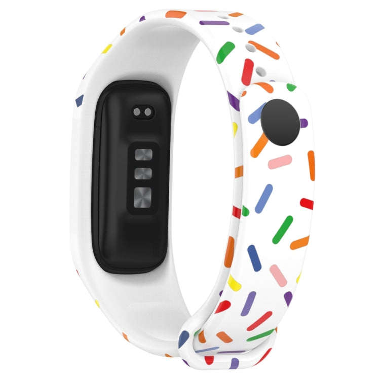 For OPPO Band Sports Rainbow Dots Silicone Watch Band(White)