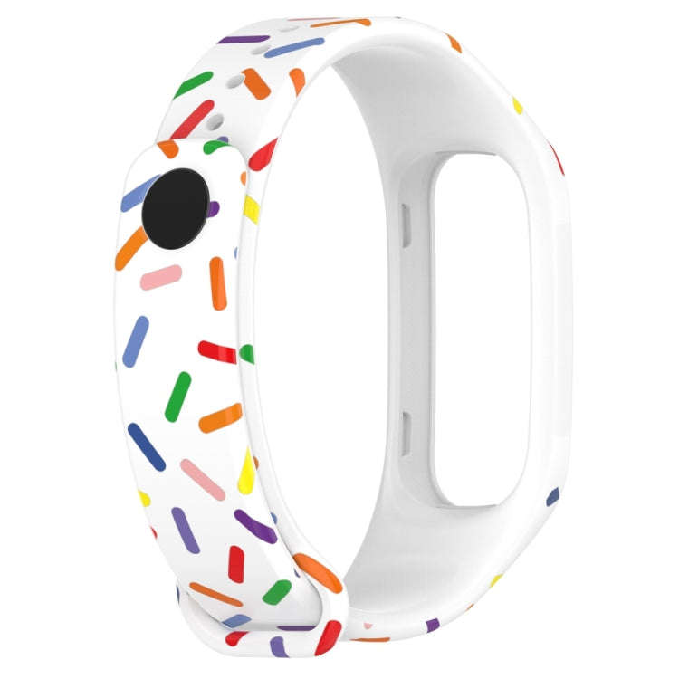 For OPPO Band Sports Rainbow Dots Silicone Watch Band(White)