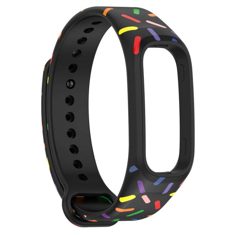 For OPPO Band Sports Rainbow Dots Silicone Watch Band(Black)
