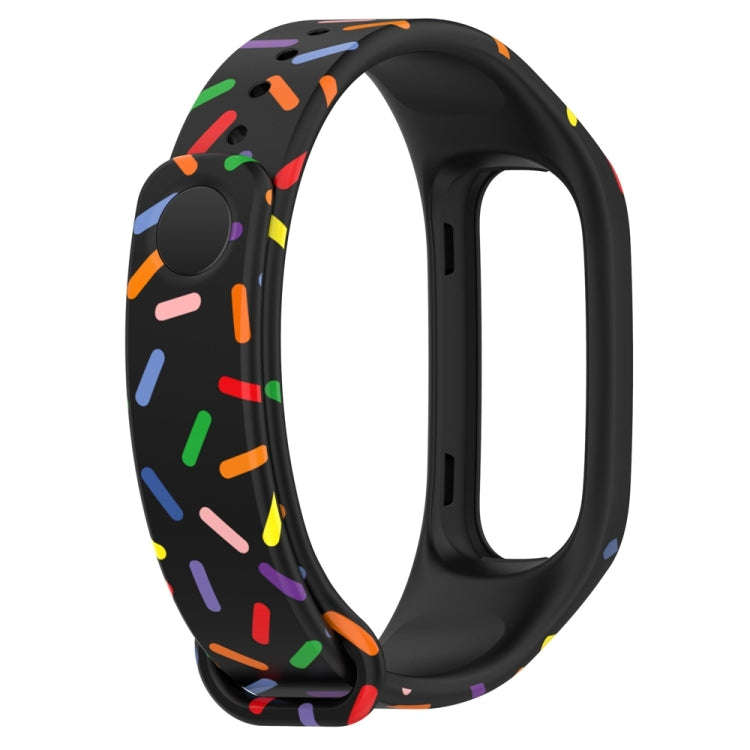 For OPPO Band Sports Rainbow Dots Silicone Watch Band(Black)