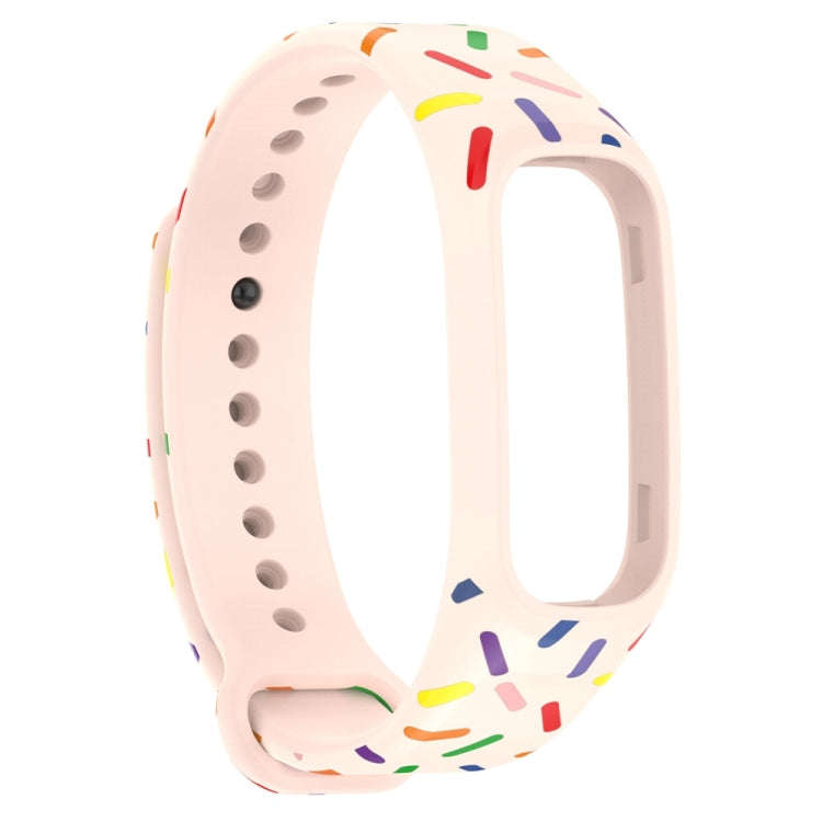 For OPPO Band Sports Rainbow Dots Silicone Watch Band(Light Pink)