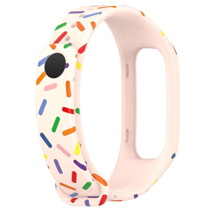 For OPPO Band Sports Rainbow Dots Silicone Watch Band(Light Pink)