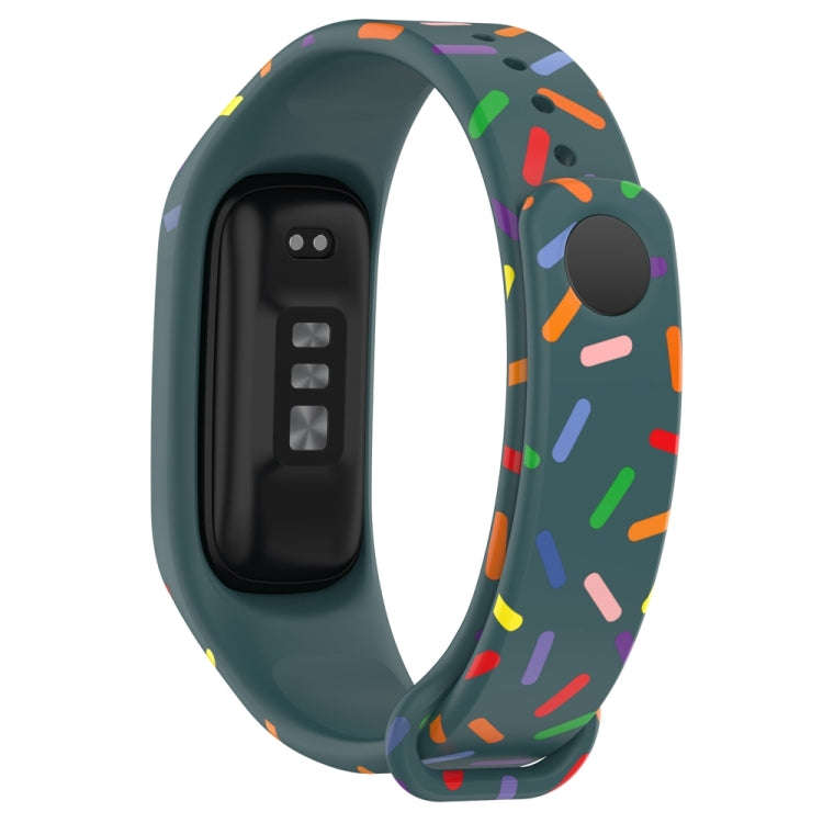 For OPPO Band Sports Rainbow Dots Silicone Watch Band(Dark Green)