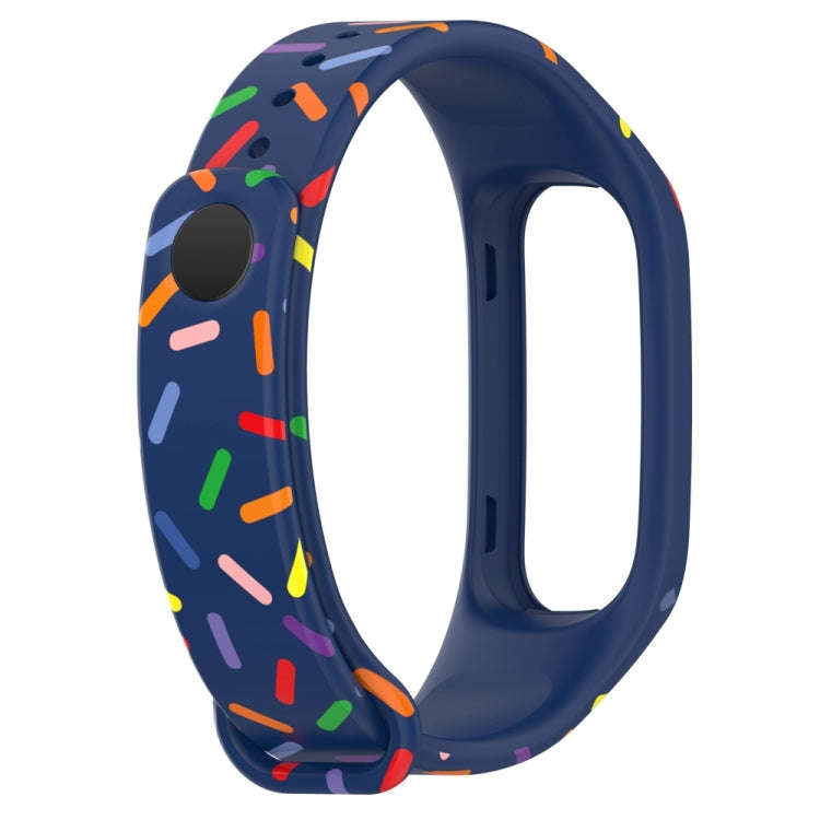 For OPPO Band Sports Rainbow Dots Silicone Watch Band(Midnight Blue)