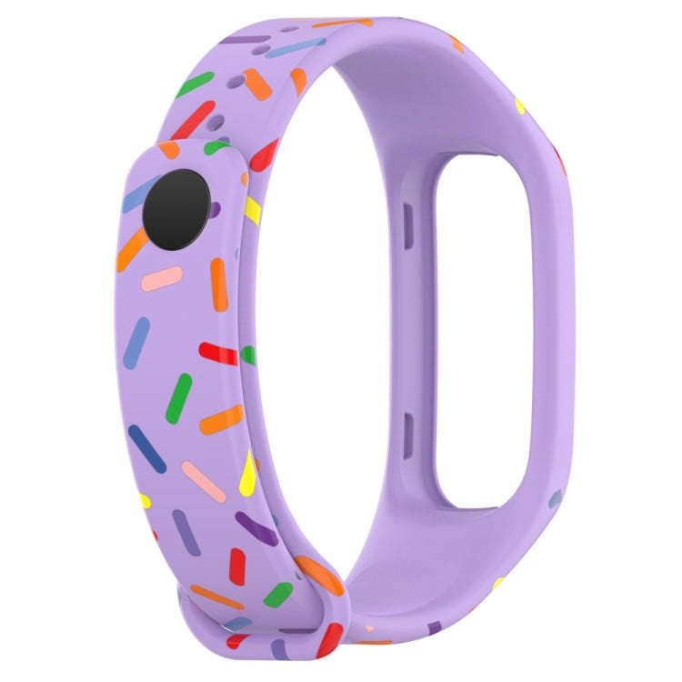 For OPPO Band Sports Rainbow Dots Silicone Watch Band(Purple)