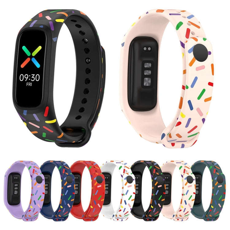 For OPPO Band Sports Rainbow Dots Silicone Watch Band(Midnight Blue)