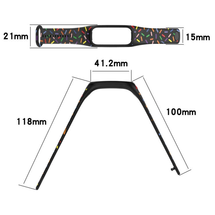 For OPPO Band Sports Rainbow Dots Silicone Watch Band(Midnight Blue)
