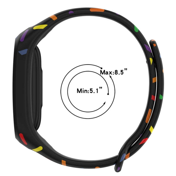 For OPPO Band Sports Rainbow Dots Silicone Watch Band(Midnight Blue)