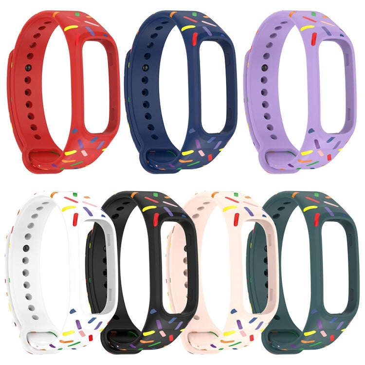 For OPPO Band Sports Rainbow Dots Silicone Watch Band(Midnight Blue)