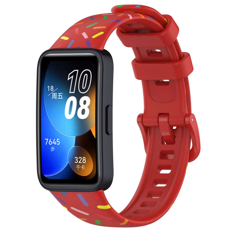 For Huawei Band 10 / 9 / 8 Sports Rainbow Dots Silicone Watch Band(Red)