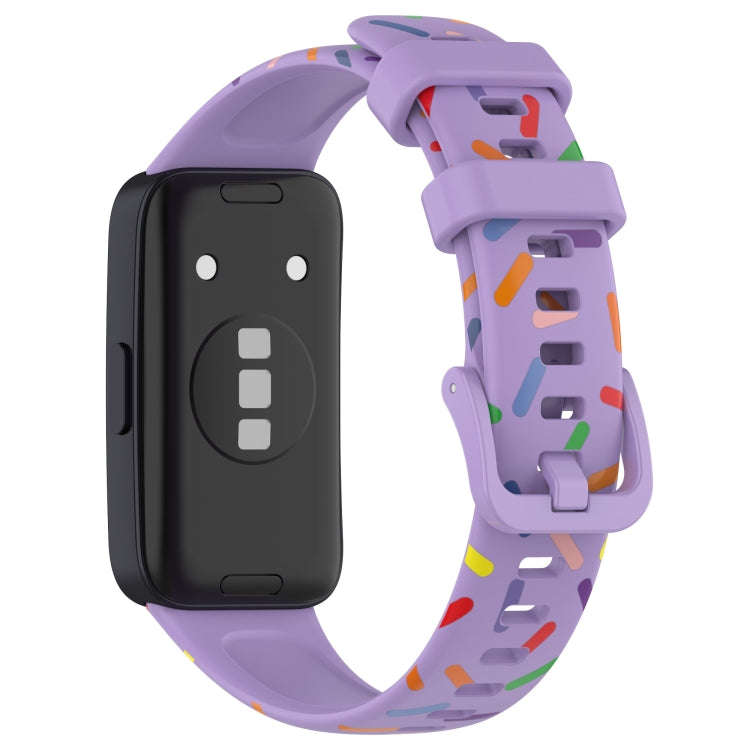 For Huawei Band 10 / 9 / 8 Sports Rainbow Dots Silicone Watch Band(Purple)