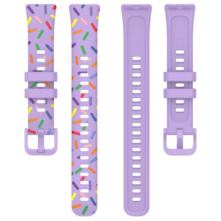 For Huawei Band 10 / 9 / 8 Sports Rainbow Dots Silicone Watch Band(Purple)