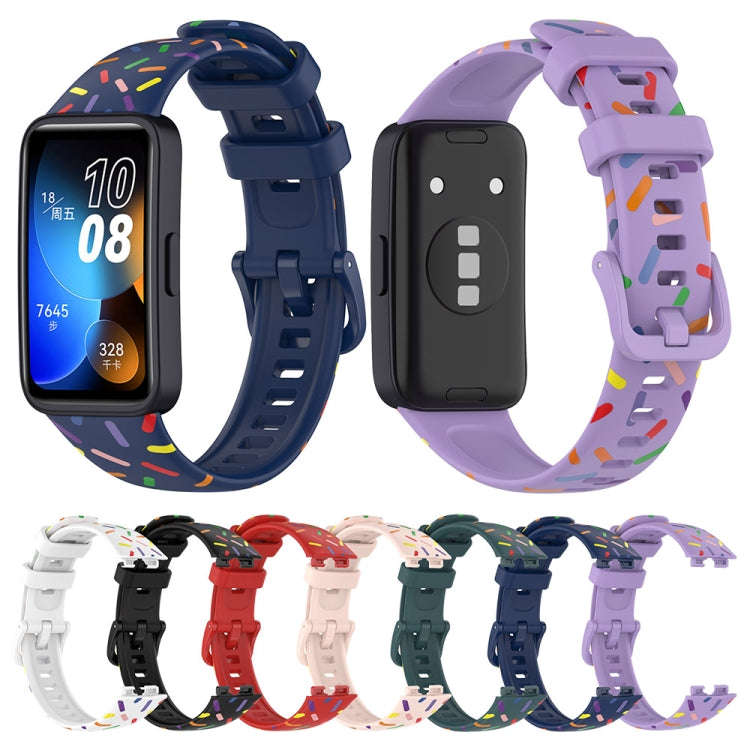 For Huawei Band 10 / 9 / 8 Sports Rainbow Dots Silicone Watch Band(Red)