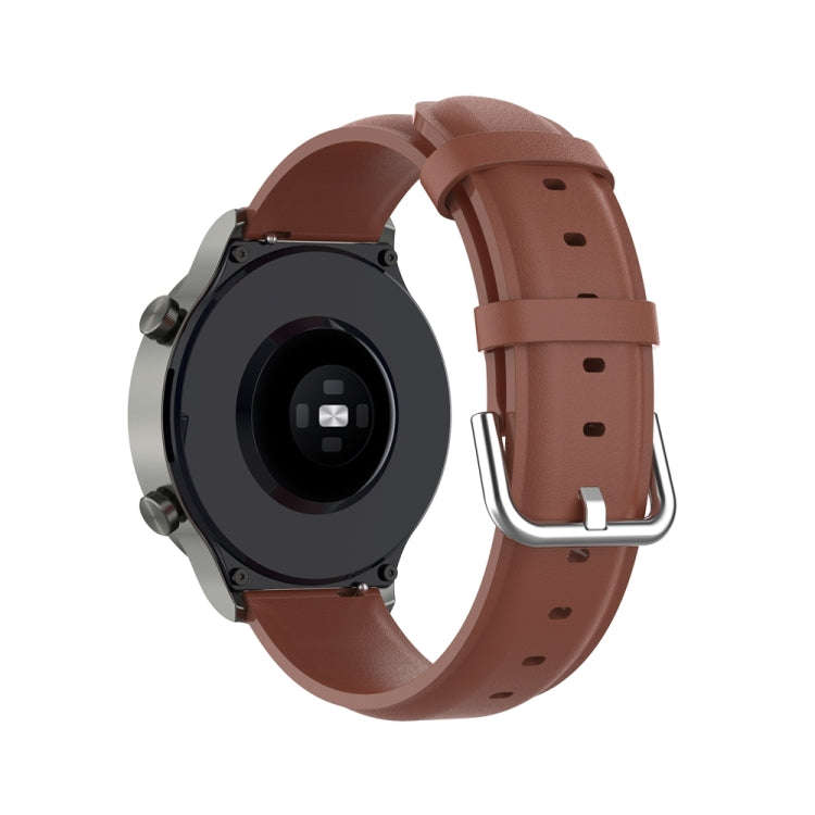 For Huawei Watch 4 / Watch 4 Pro Round Tail Leather Watch Band(Brown)