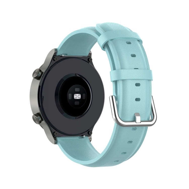 For Huawei Watch 4 / Watch 4 Pro Round Tail Leather Watch Band(Light Blue)