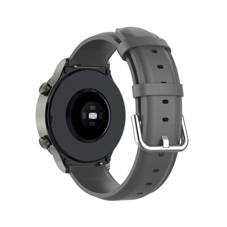 For Huawei Watch 4 / Watch 4 Pro Round Tail Leather Watch Band(Grey)