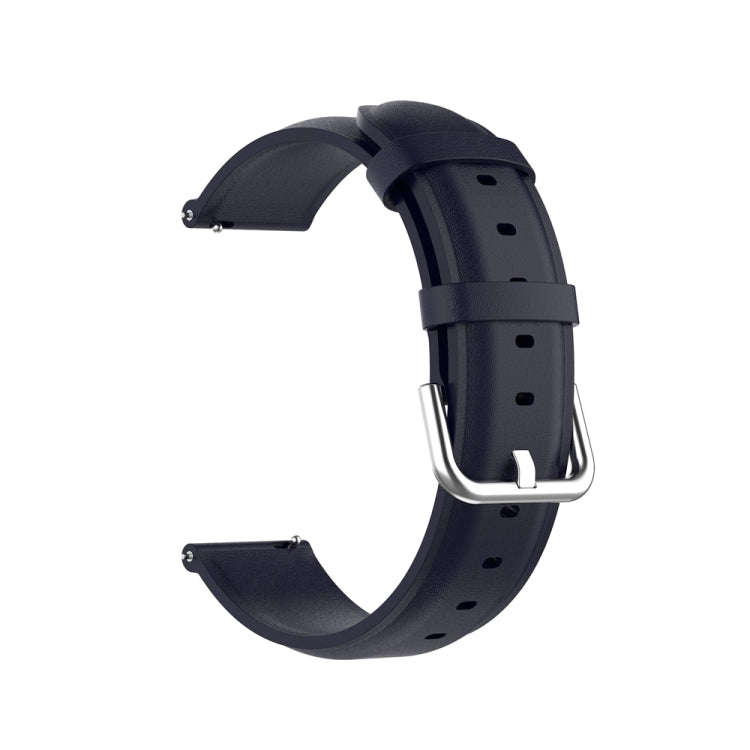For Huawei Watch 4 / Watch 4 Pro Round Tail Leather Watch Band(Navy Blue)