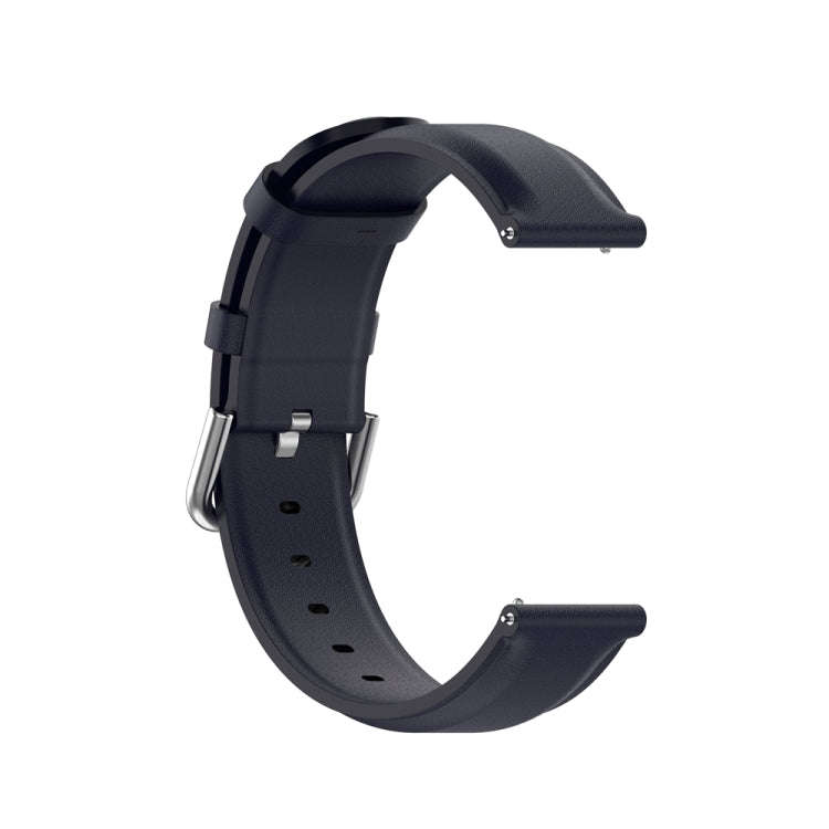 For Huawei Watch 4 / Watch 4 Pro Round Tail Leather Watch Band(Navy Blue)