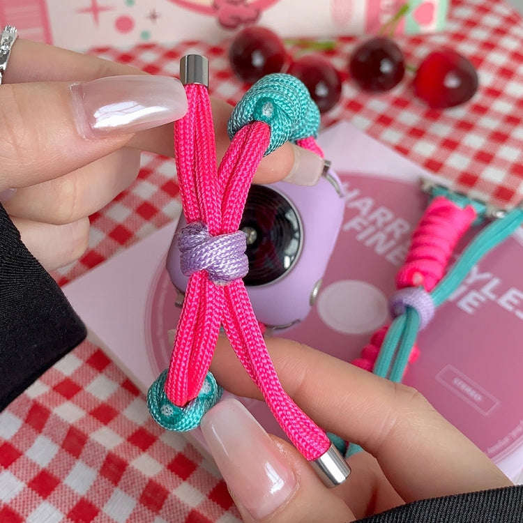 For Apple Watch 6 40mm Twist Knotted Nylon Watch Band(Rose Red Mint Green)