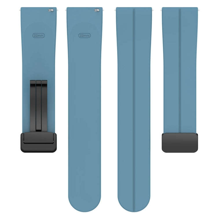 For Huawei Watch 4 / Watch 4 Pro Folding Buckle Silicone Watch Band(Blue)