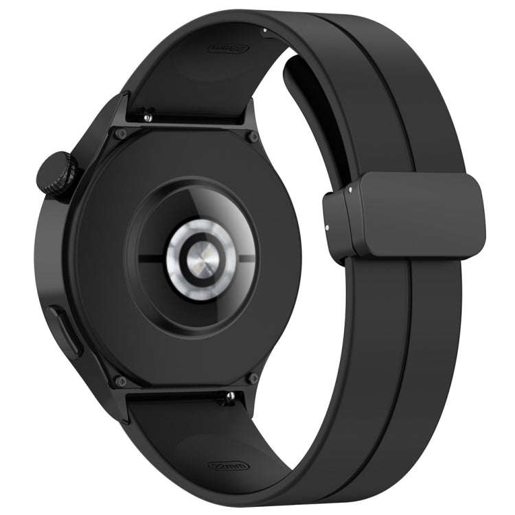 For Huawei Watch 4 / Watch 4 Pro Folding Buckle Silicone Watch Band(Black)