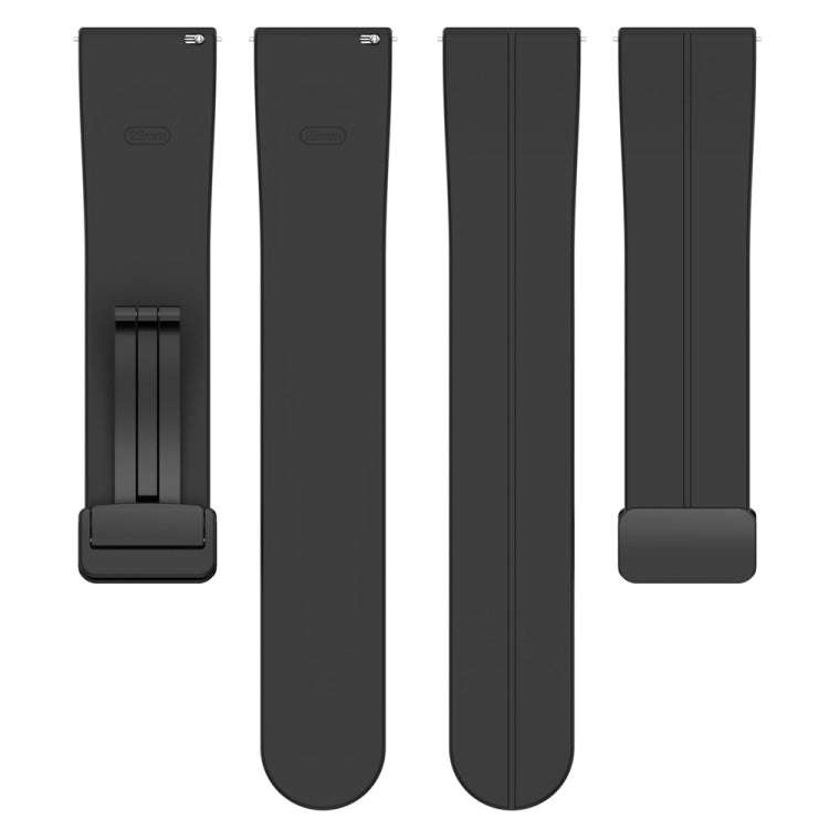 For Huawei Watch 4 / Watch 4 Pro Folding Buckle Silicone Watch Band(Black)