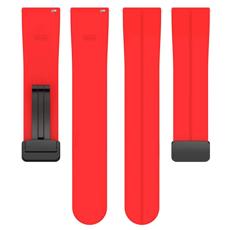 For Huawei Watch 4 / Watch 4 Pro Folding Buckle Silicone Watch Band(Red)