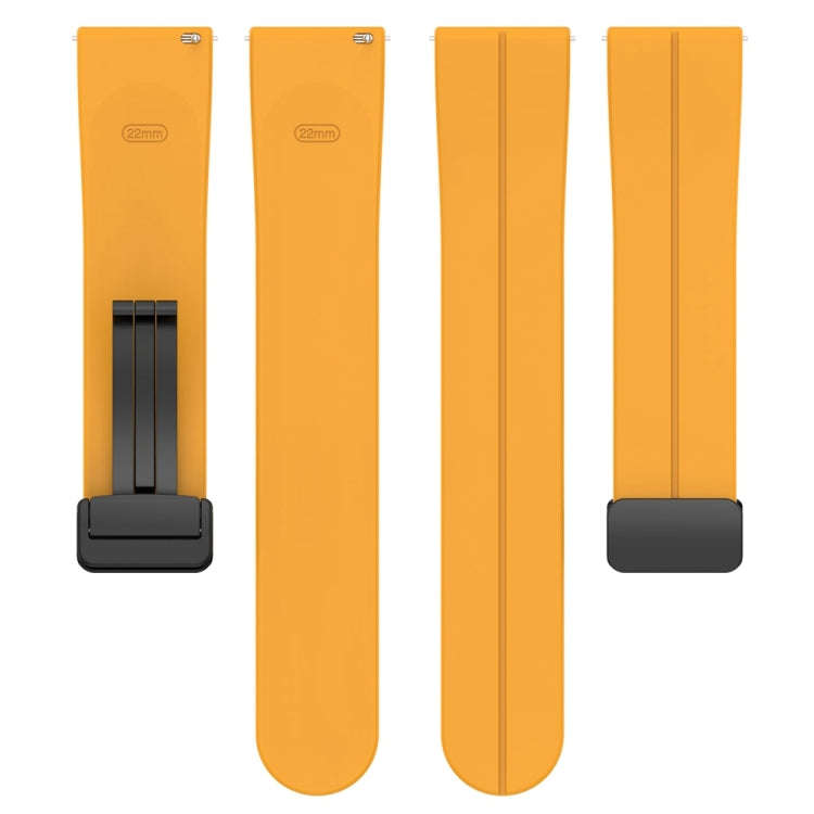 For Huawei Watch 4 / Watch 4 Pro Folding Buckle Silicone Watch Band(Yellow)