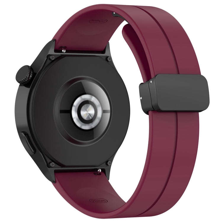 For Huawei Watch 4 / Watch 4 Pro Folding Buckle Silicone Watch Band(Wine Red)