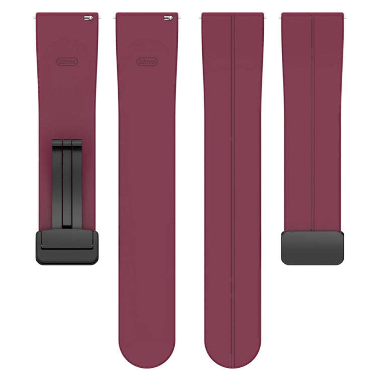 For Huawei Watch 4 / Watch 4 Pro Folding Buckle Silicone Watch Band(Wine Red)