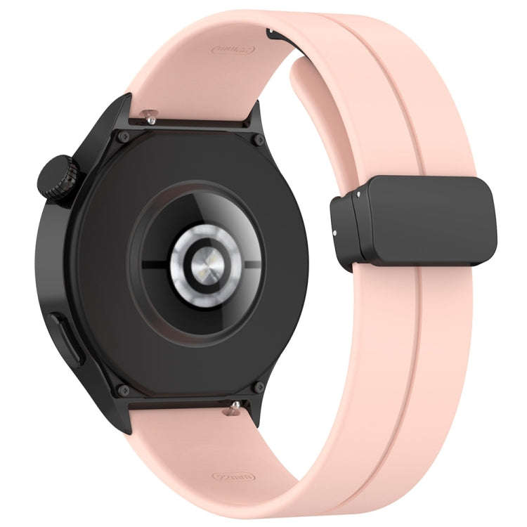 For Huawei Watch 4 / Watch 4 Pro Folding Buckle Silicone Watch Band(Light Pink)