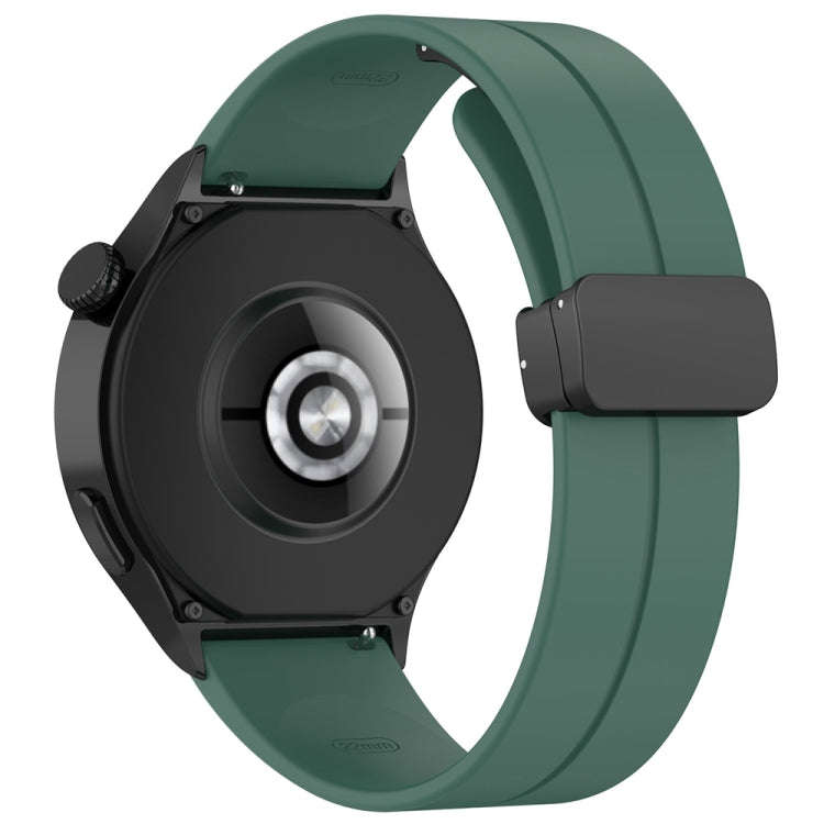For Huawei Watch 4 / Watch 4 Pro Folding Buckle Silicone Watch Band(Dark Green)