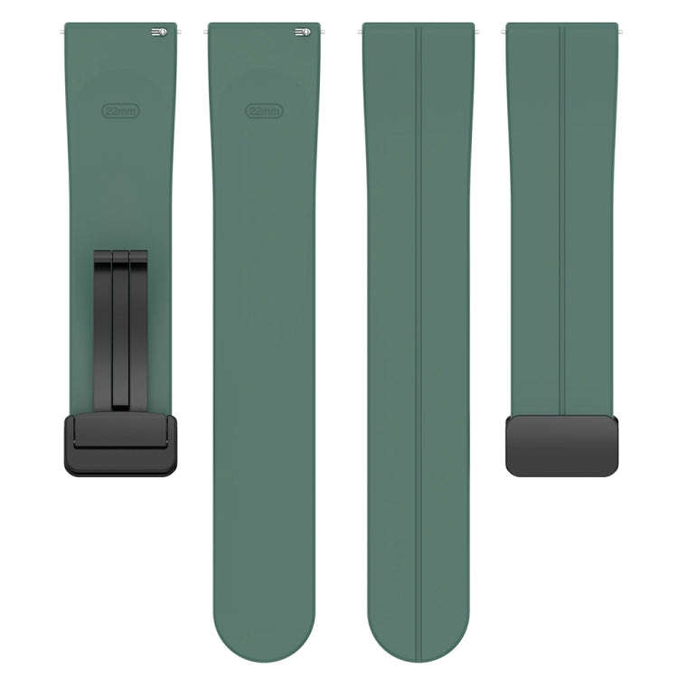 For Huawei Watch 4 / Watch 4 Pro Folding Buckle Silicone Watch Band(Dark Green)