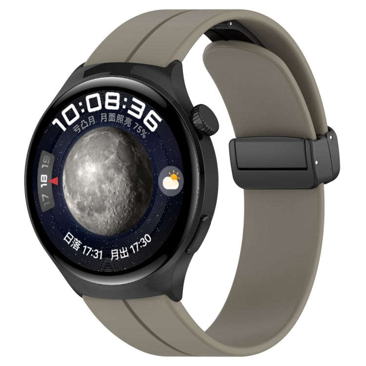 For Huawei Watch 4 / Watch 4 Pro Folding Buckle Silicone Watch Band(Space Grey)