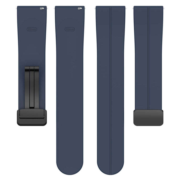For Huawei Watch 4 / Watch 4 Pro Folding Buckle Silicone Watch Band(Midnight Blue)