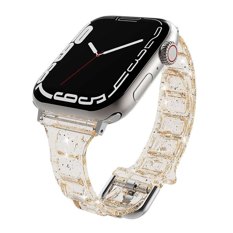 For Apple Watch 5 40mm Cube Airbag Clear TPU Watch Band(Gold)