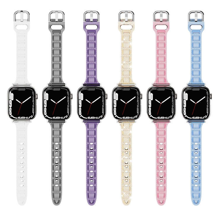 For Apple Watch SE 44mm Cube Airbag Clear TPU Watch Band(Red)