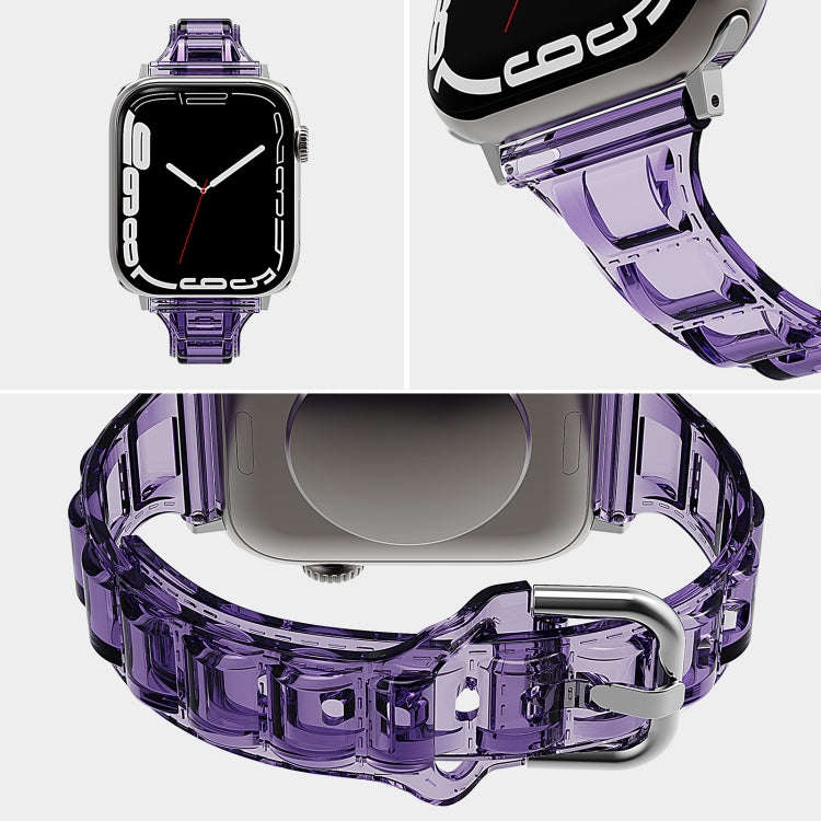 For Apple Watch 8 41mm Cube Airbag Clear TPU Watch Band(Pink)