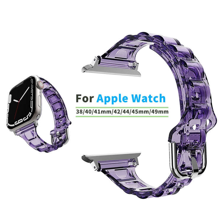 For Apple Watch SE 44mm Cube Airbag Clear TPU Watch Band(Red)