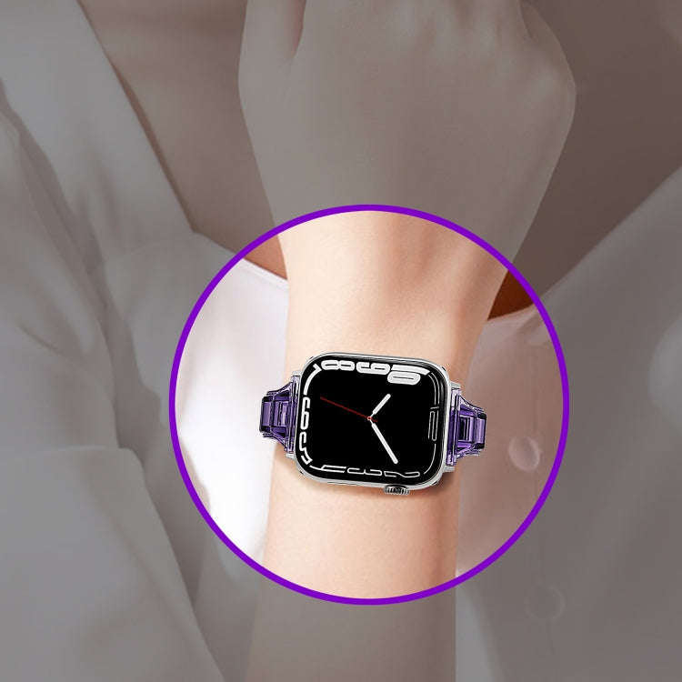 For Apple Watch SE 44mm Cube Airbag Clear TPU Watch Band(Red)