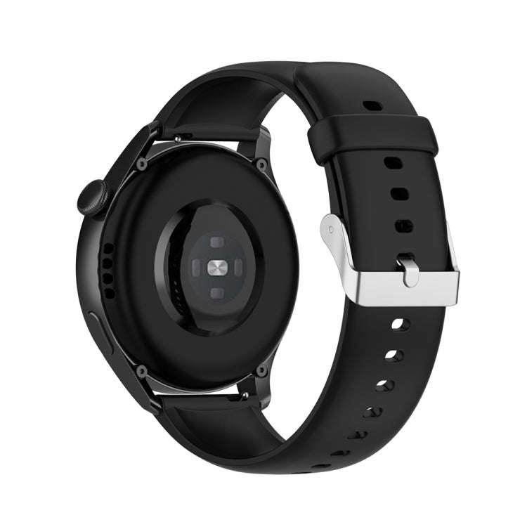 For Huawei Watch 4 / Watch 4 Pro Solid Color Silicone Stainless Steel Silver Buckle Watch Band(Bl...