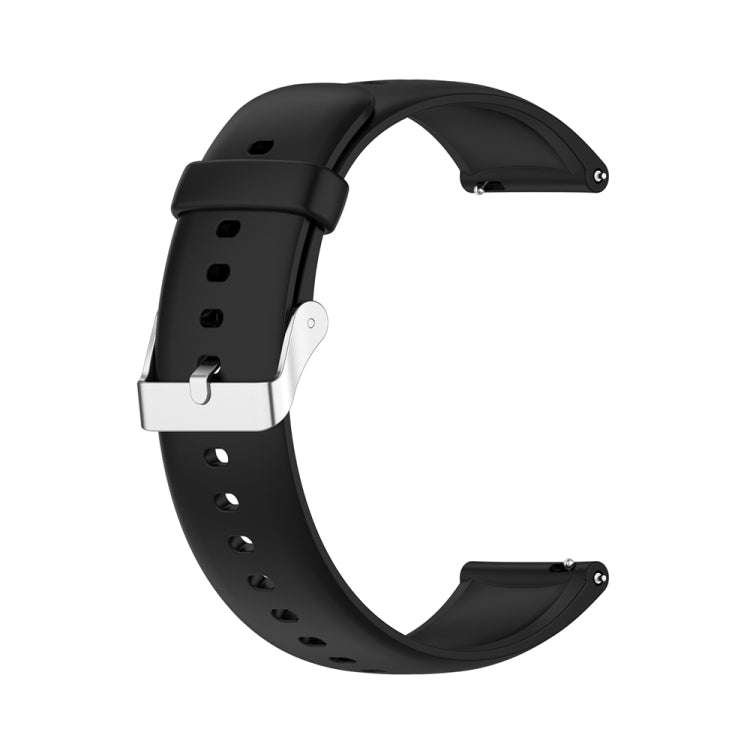 For Huawei Watch 4 / Watch 4 Pro Solid Color Silicone Stainless Steel Silver Buckle Watch Band(Bl...