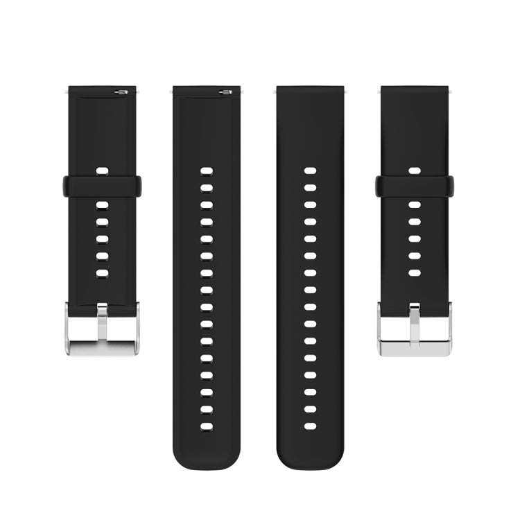 For Huawei Watch 4 / Watch 4 Pro Solid Color Silicone Stainless Steel Silver Buckle Watch Band(Bl...