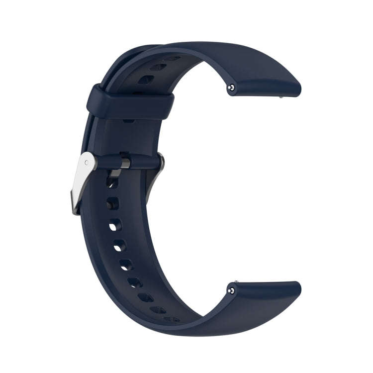 For Huawei Watch 4 / Watch 4 Pro Solid Color Silicone Stainless Steel Silver Buckle Watch Band(Na...
