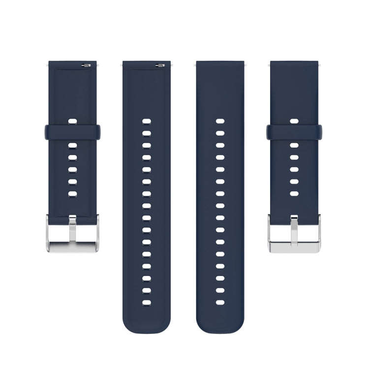 For Huawei Watch 4 / Watch 4 Pro Solid Color Silicone Stainless Steel Silver Buckle Watch Band(Na...