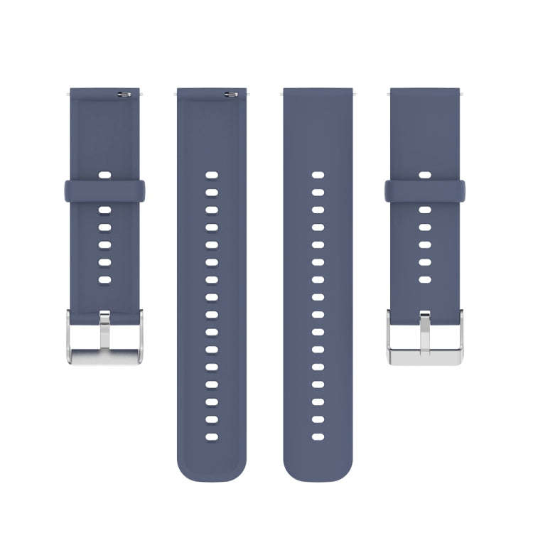For Huawei Watch 4 / Watch 4 Pro Solid Color Silicone Stainless Steel Silver Buckle Watch Band(Bl...