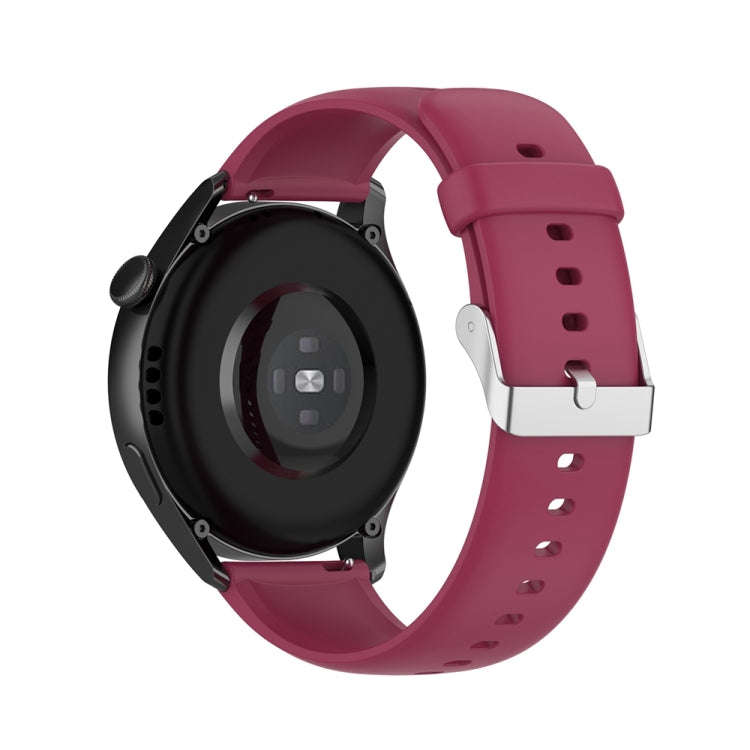 For Huawei Watch 4 / Watch 4 Pro Solid Color Silicone Stainless Steel Silver Buckle Watch Band(Wi...