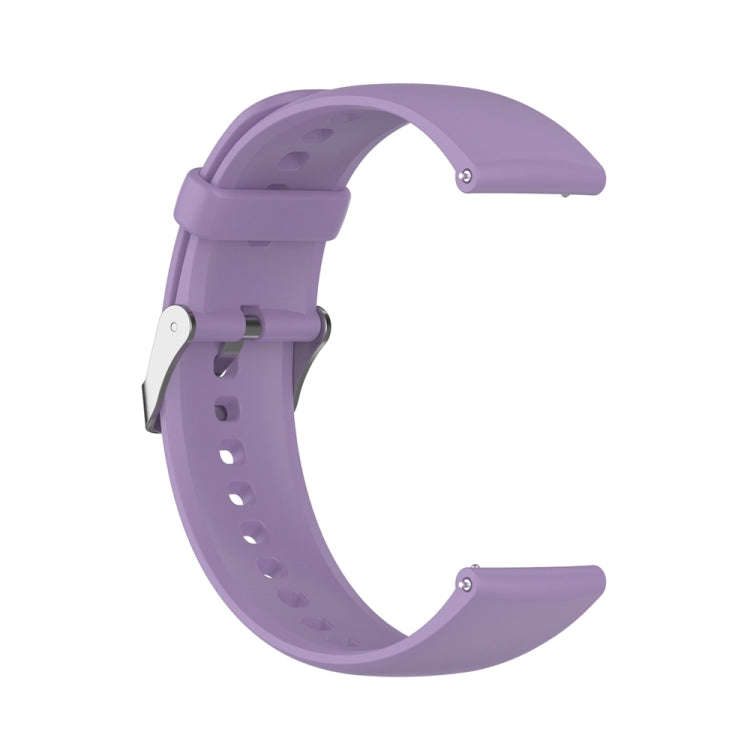 For Huawei Watch 4 / Watch 4 Pro Solid Color Silicone Stainless Steel Silver Buckle Watch Band(Li...