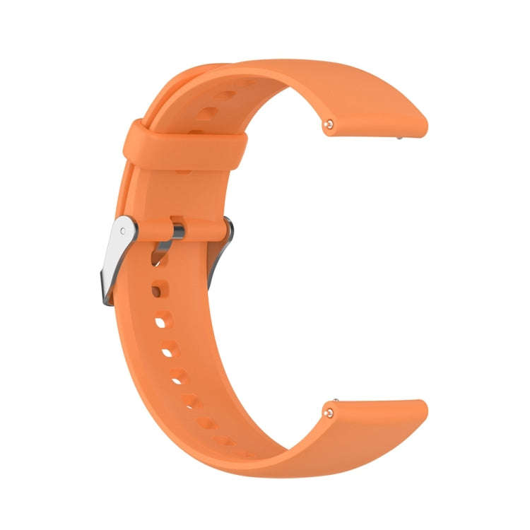 For Huawei Watch 4 / Watch 4 Pro Solid Color Silicone Stainless Steel Silver Buckle Watch Band(Or...